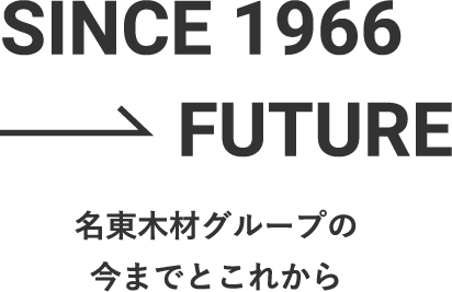 SINCE 1966 >> FUTURE 名東木材グループの今までとこれから